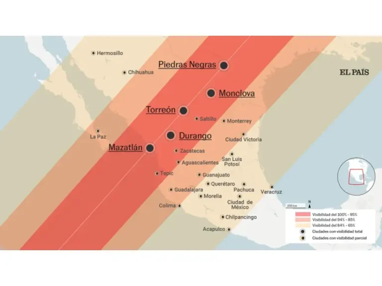Saltillo y Mazatlán, México, inicia eclipse solar total de este lunes