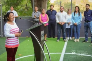 Entregan cancha remozada San José Villanueva, La Libertad Este