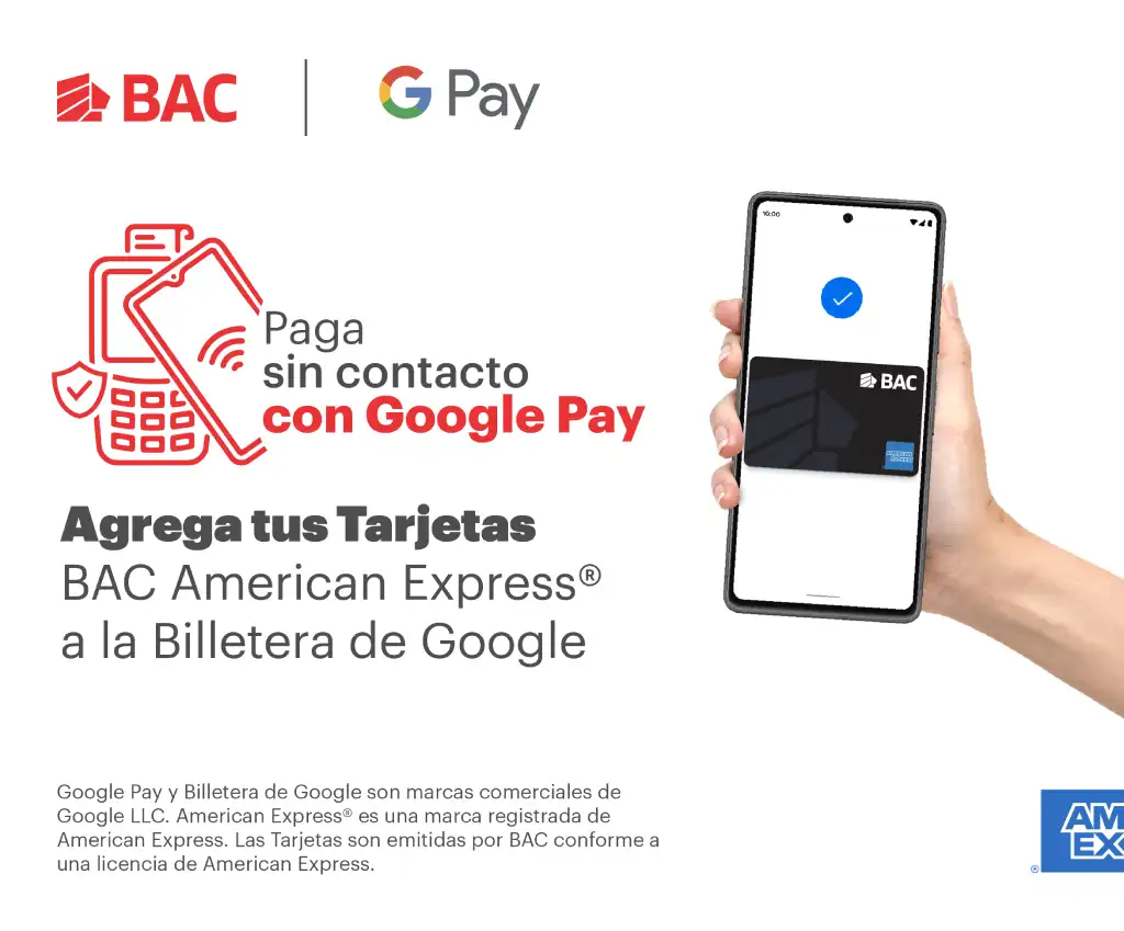 Los usuarios de tarjetas de crédito y débito de BAC en El Salvador podrán añadirse en la Billetera de Google, permitiendo a los usuarios hacer transacciones en cualquier lugar donde se acepten pagos sin contacto. Los tarjetahabientes también podrán almacenar tarjetas de lealtad, pases de abordar, y billetes de eventos en su Billetera de Google. 
