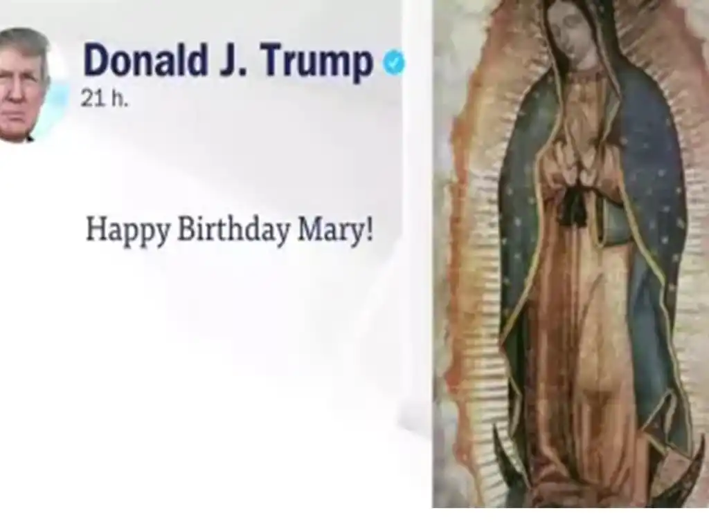 En una acción poco usual, el ex presidente y candidato republicano a la presidencia de Estados Unidos de América, Donald Trump, publicó en sus redes sociales una imagen de la Virgen de Guadalupe, confundiéndola con la Virgen María.
