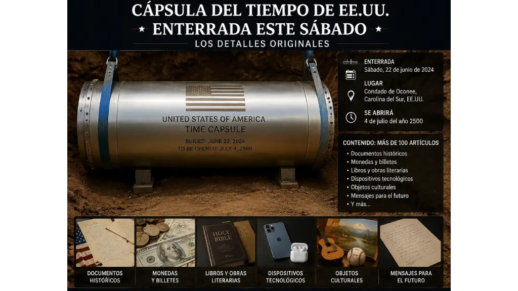 Estados Unidos enterró, este sábado, la cápsula del tiempo America250 en el Parque Histórico en Filadelfia y será abierta en el año 2276.